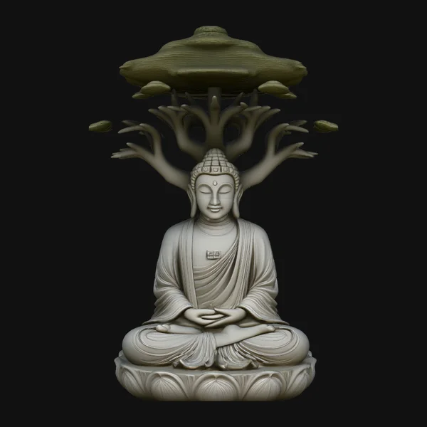Buddha Under Bodhi Tree Statue Design 1