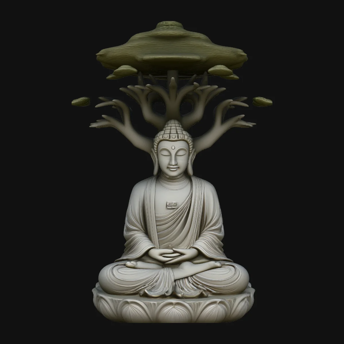Buddha Under Bodhi Tree Statue Design 1