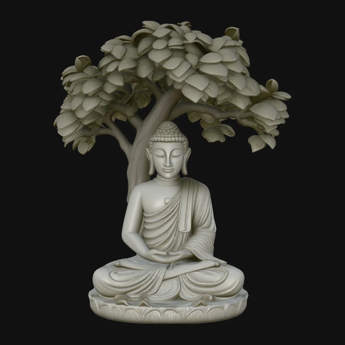 Buddha Under Bodhi Tree Statue Design 2