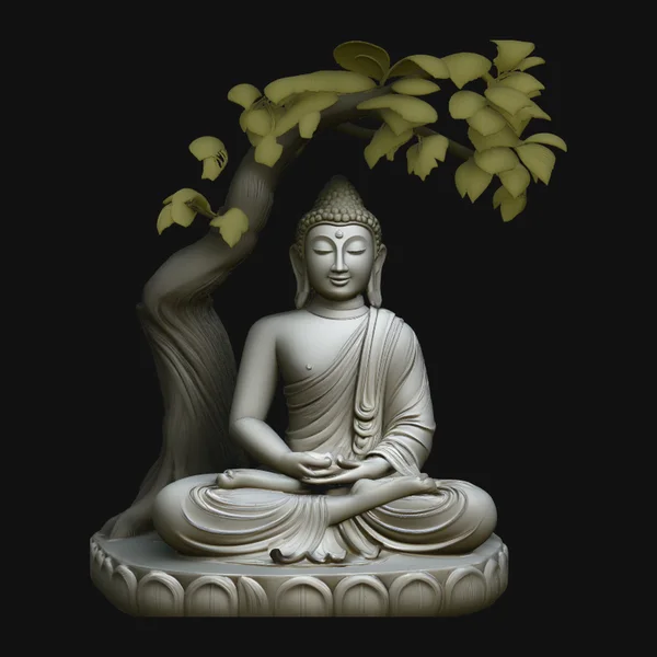 Buddha Under Bodhi Tree Statue Design 3