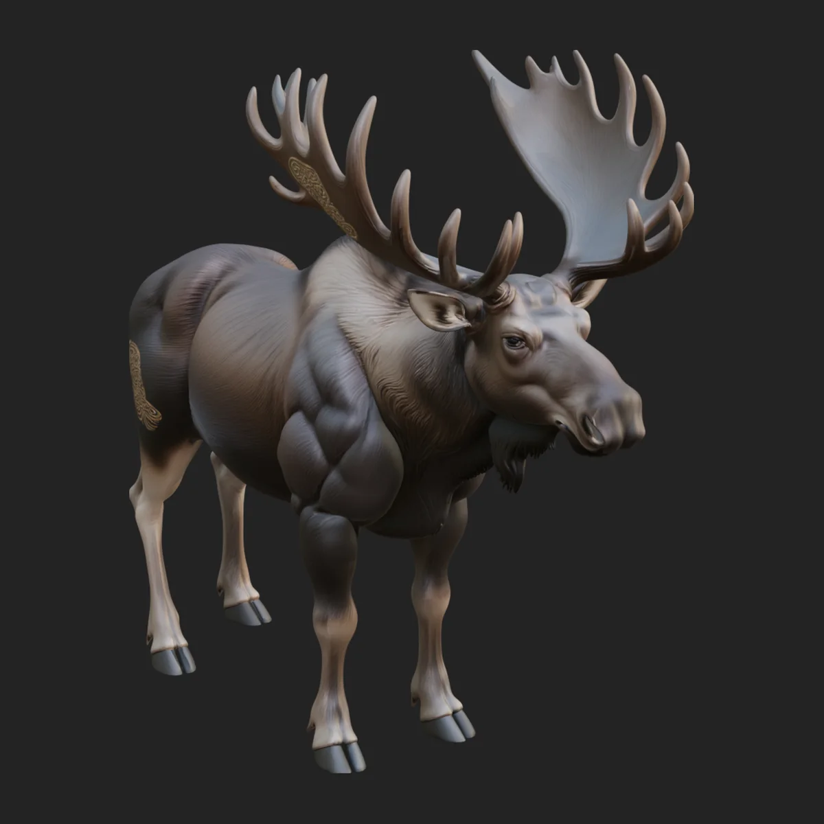 Bull Moose Statue Design 1