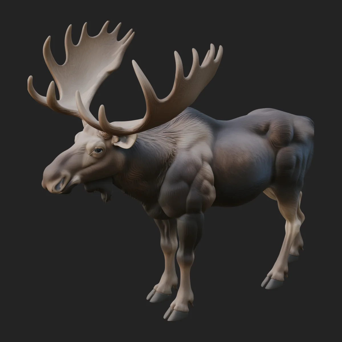 Bull Moose Statue Design 2