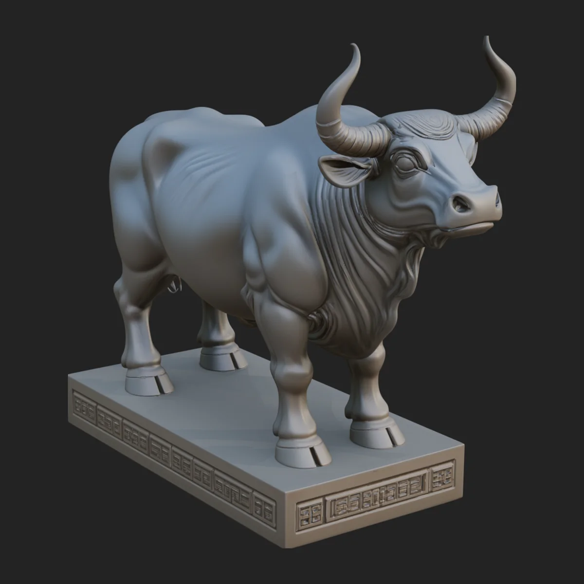 Bull on Pedestal Statue Design 1