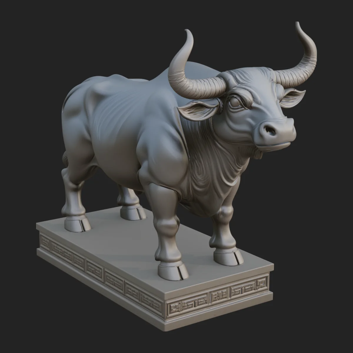 Bull on Pedestal Statue Design 2