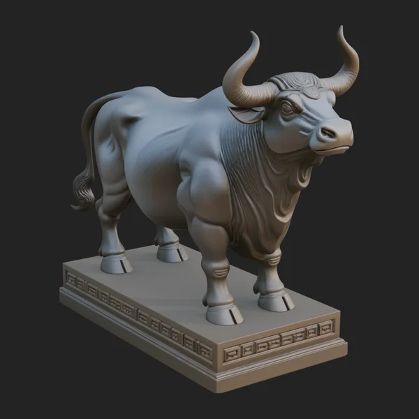 Bull on Pedestal Statue Design 4