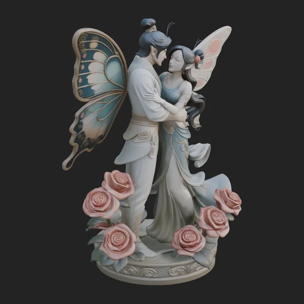 Butterfly Winged Couple Statue Design 1