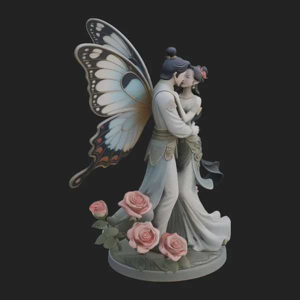 Butterfly Winged Couple Statue Design 2