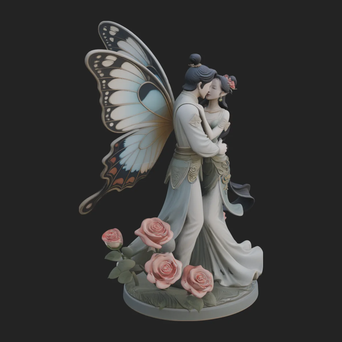 Butterfly Winged Couple Statue Design 2