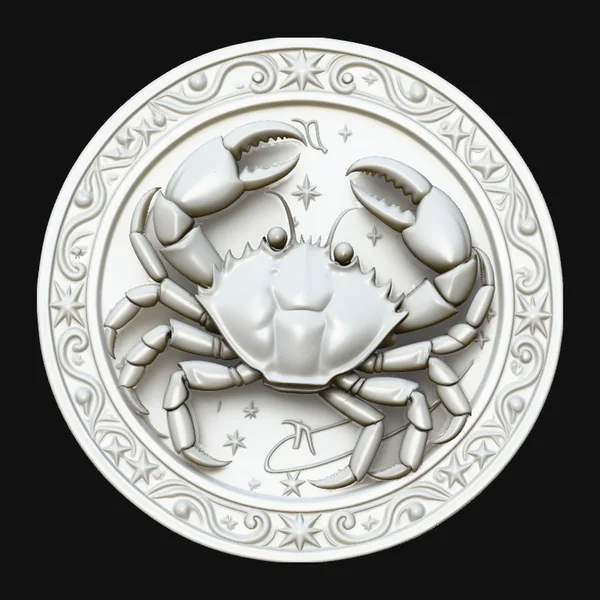 Cancer Zodiac Relief Medallion Pendant Design 1