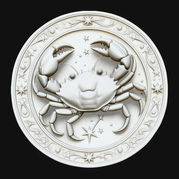 Cancer Zodiac Relief Medallion Pendant Design 2