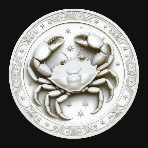 Cancer Zodiac Relief Medallion Pendant Design 3