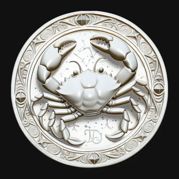 Cancer Zodiac Relief Medallion Pendant Design 4