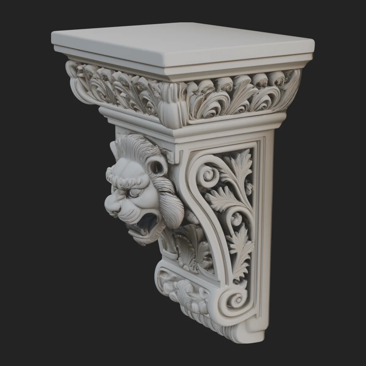 Carved Lion Corbel Bracket Design 1