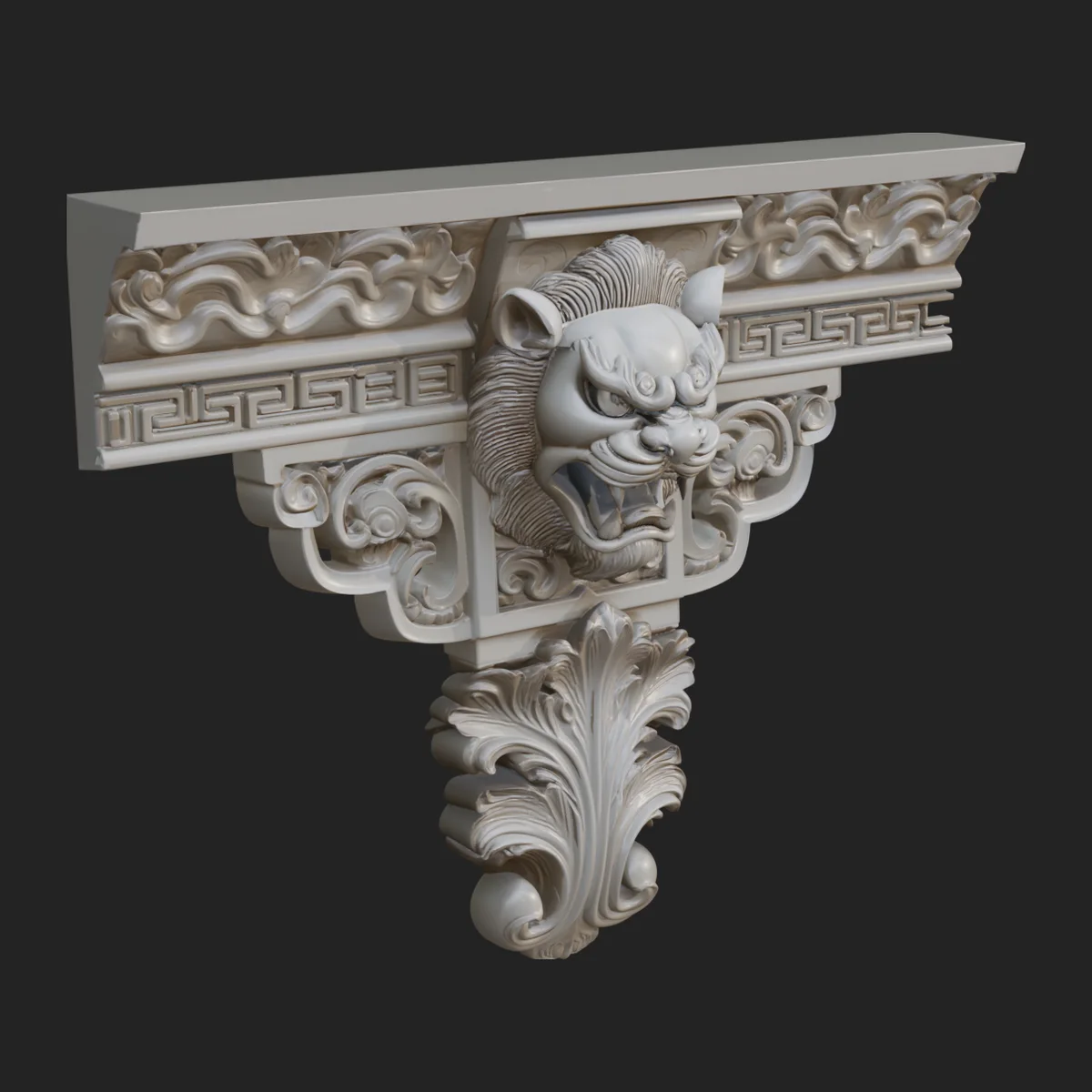 Carved Lion Corbel Bracket Design 3