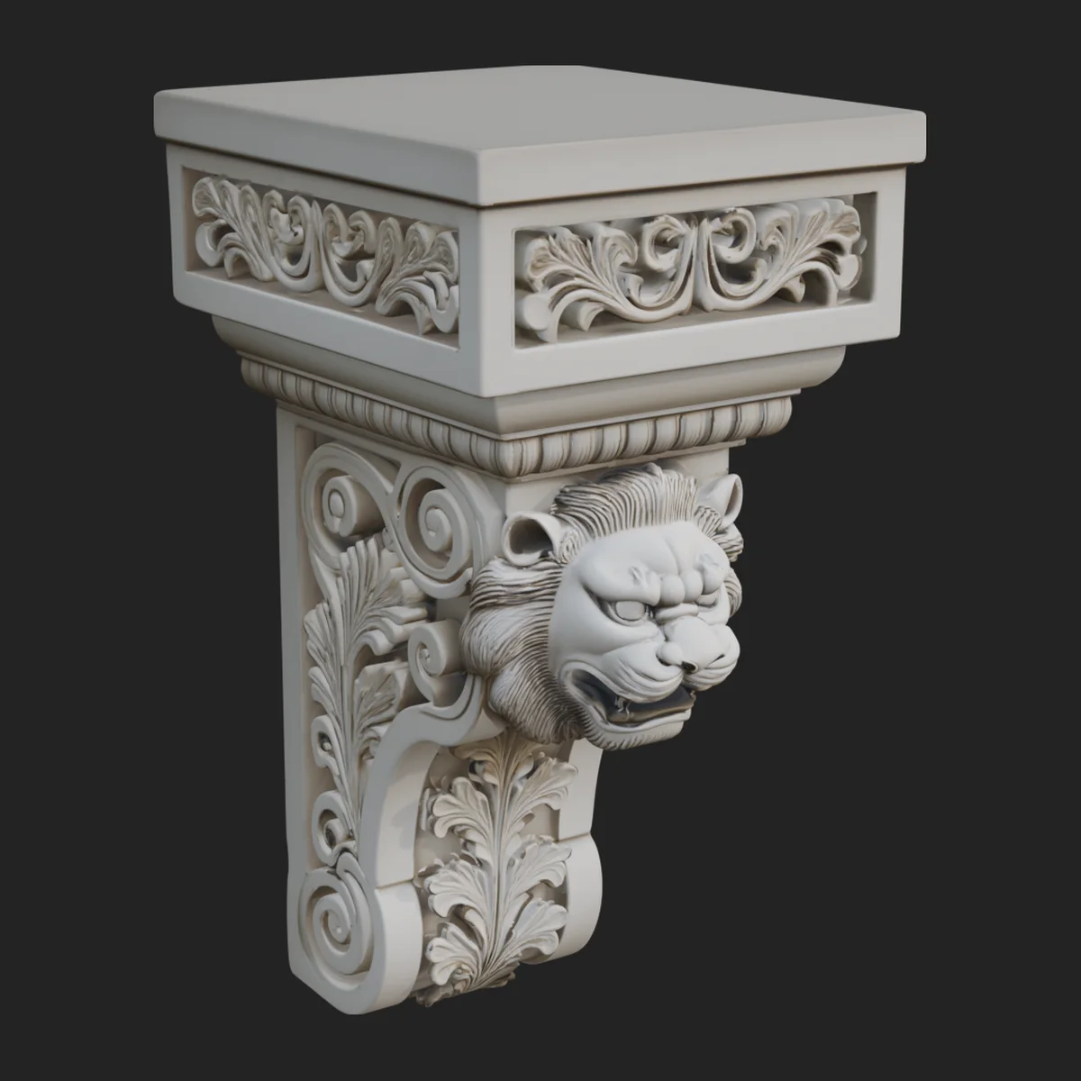 Carved Lion Corbel Bracket Design 4