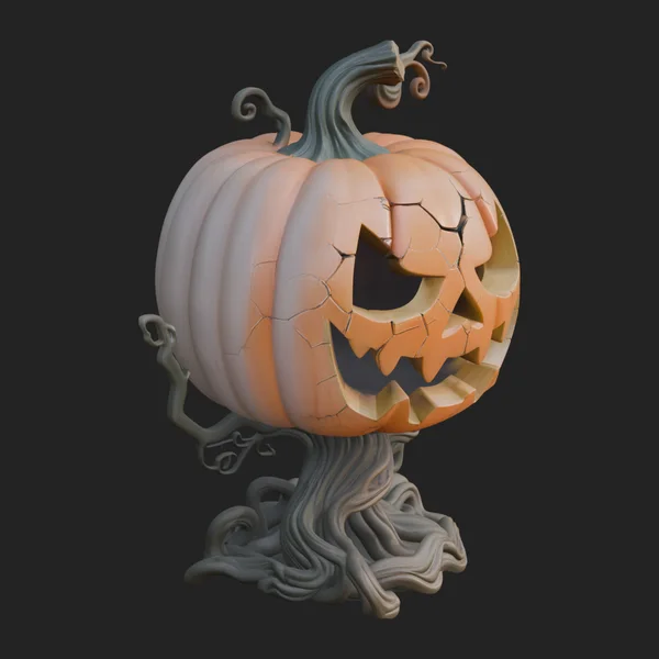 Carved Pumpkin Lantern Statue Design 2