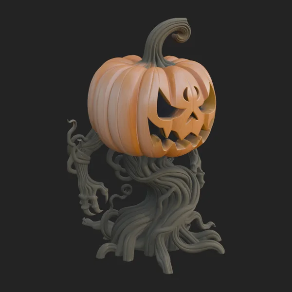 Carved Pumpkin Lantern Statue Design 3