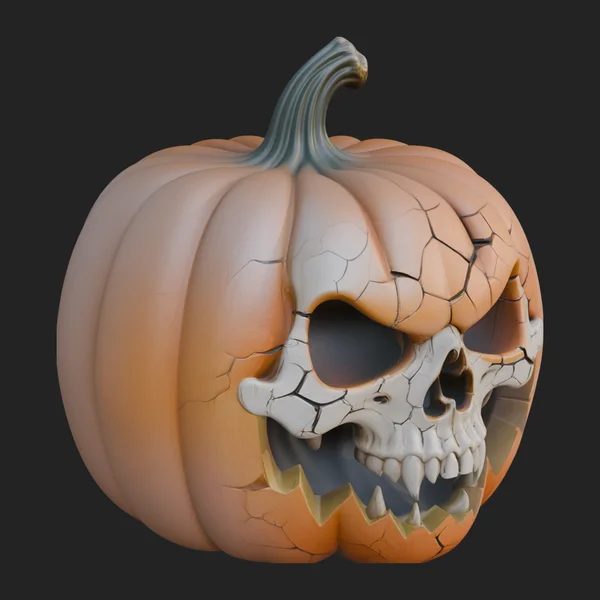 Carved Pumpkin Lantern Statue Design 5
