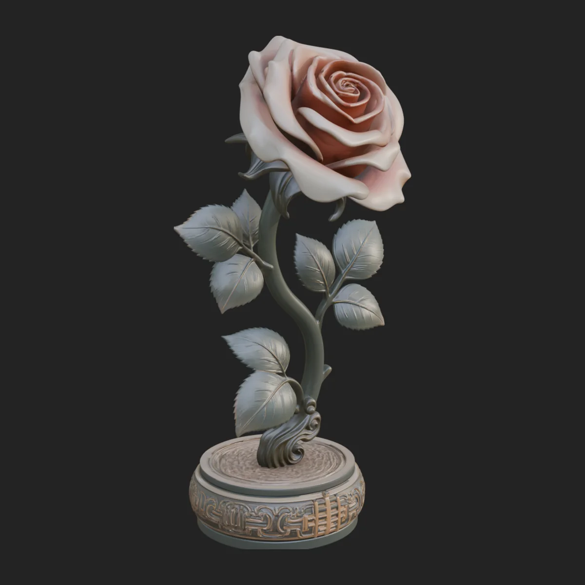 Carved Rose Ornament Design 2
