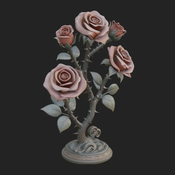 Carved Rose Ornament Design 3