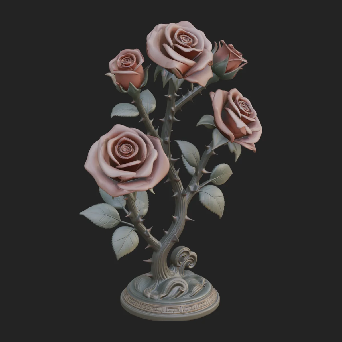 Carved Rose Ornament Design 3