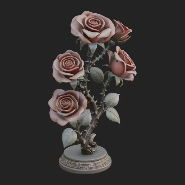 Carved Rose Ornament Design 4