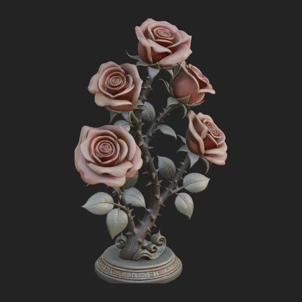 Carved Rose Ornament Design 5