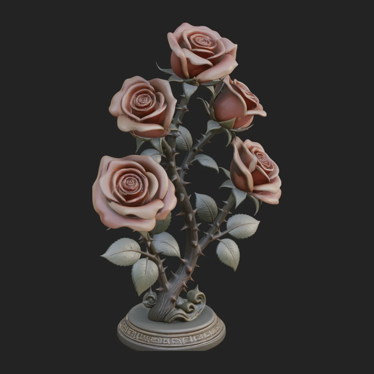 Carved Rose Ornament Design 5