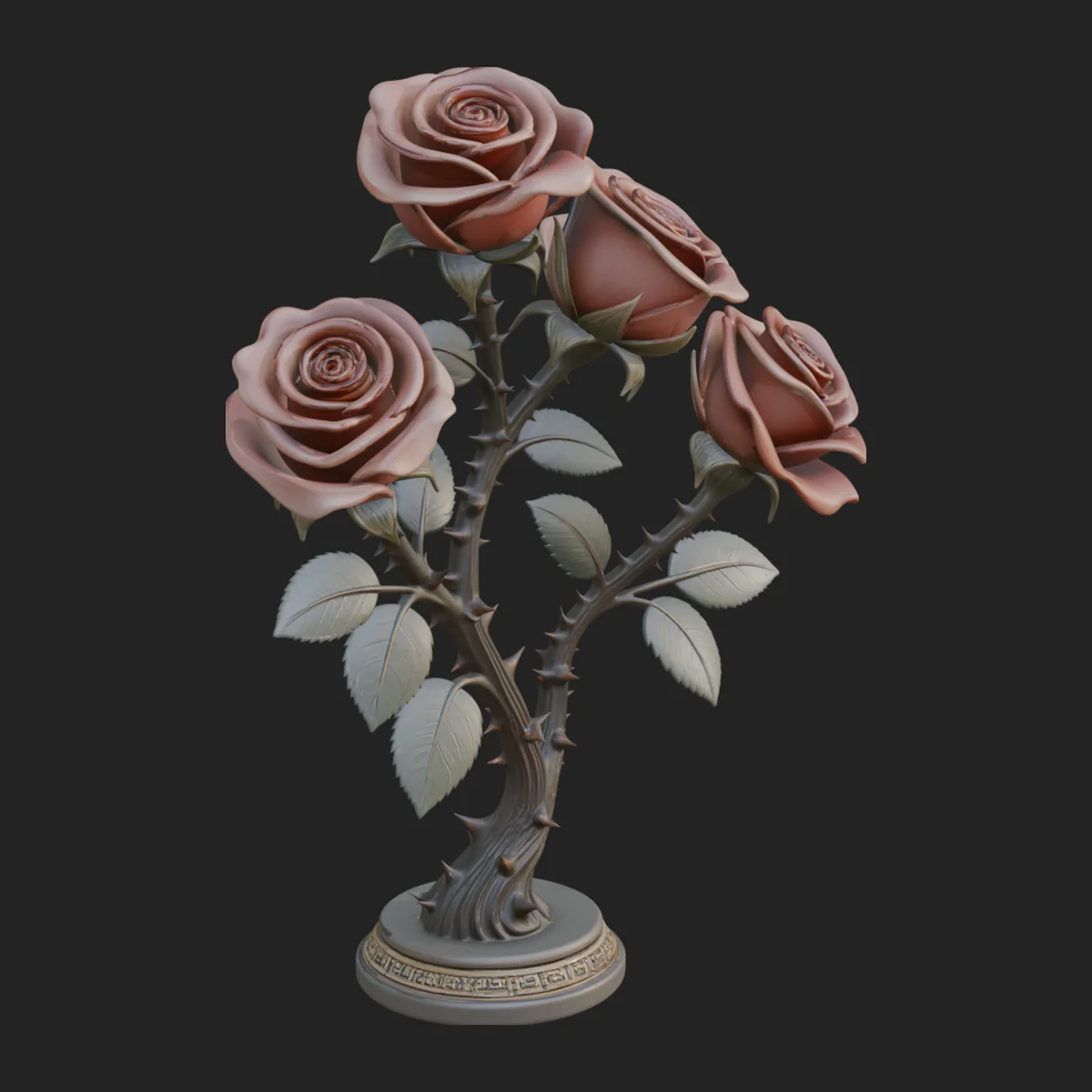 Carved Rose Ornament Design 6