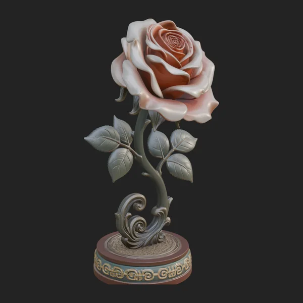 Carved Rose Ornament Design 7
