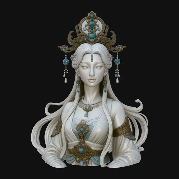 Celestial Goddess Bust Statue Design 1