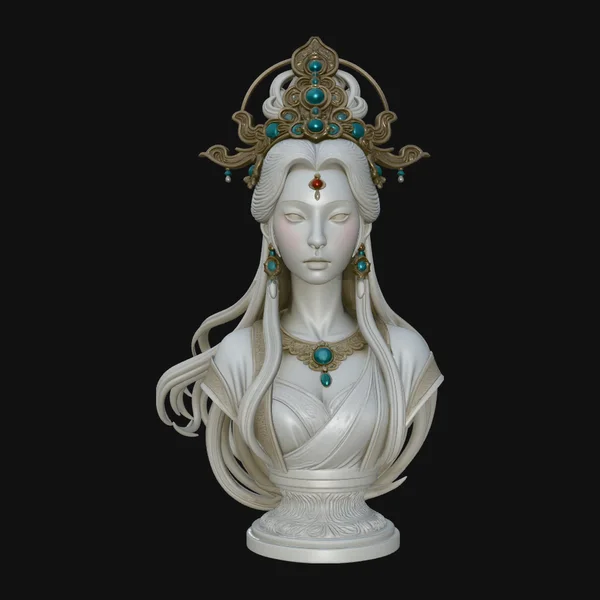 Celestial Goddess Bust Statue Design 2