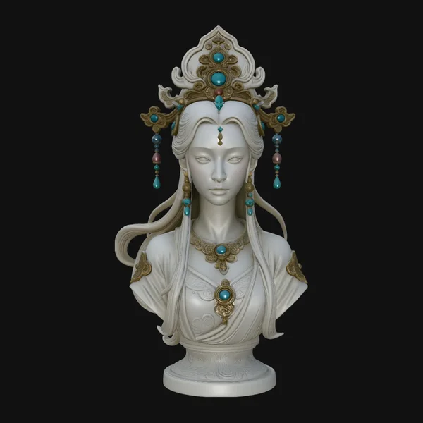 Celestial Goddess Bust Statue Design 3