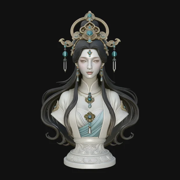 Celestial Goddess Bust Statue Design 4