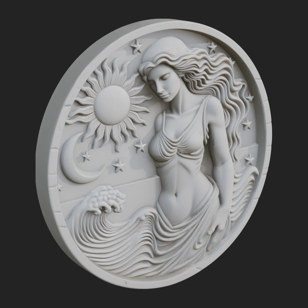 Celestial Woman Relief Medallion Design 1