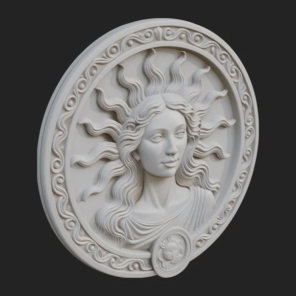 Celestial Woman Relief Medallion Design 3