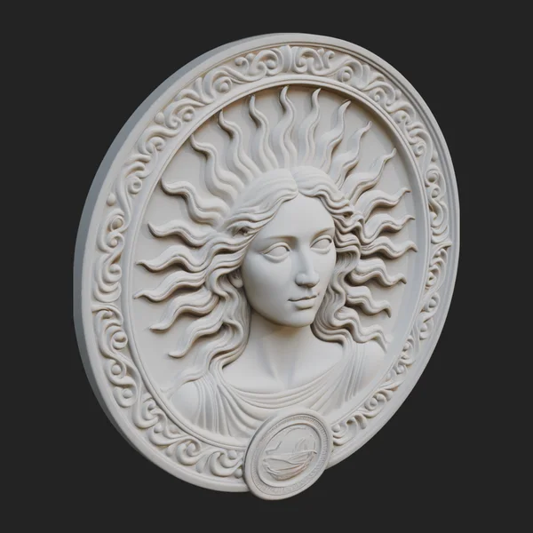 Celestial Woman Relief Medallion Design 6