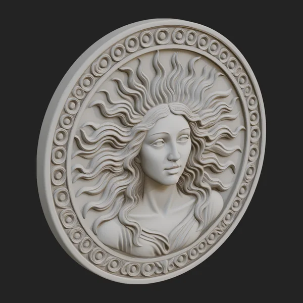 Celestial Woman Relief Medallion Design 7