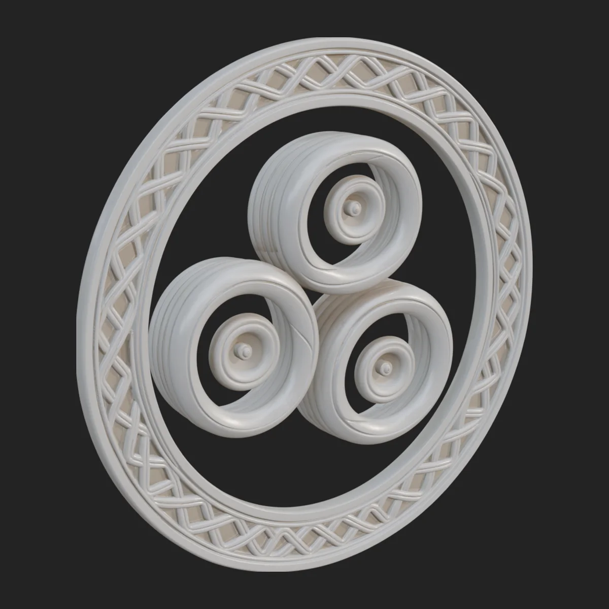 Celtic Triskelion Disc Plaque Design 1