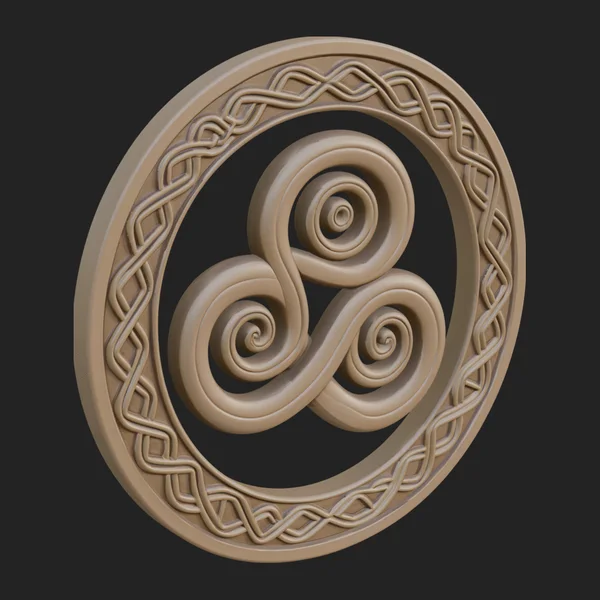 Celtic Triskelion Disc Plaque Design 2