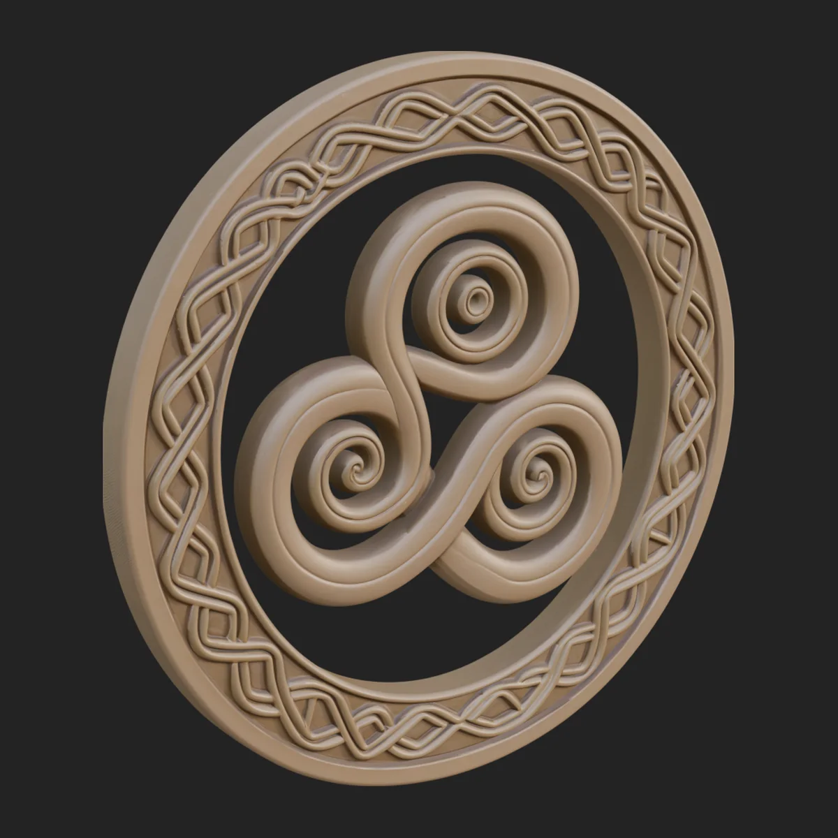 Celtic Triskelion Disc Plaque Design 2