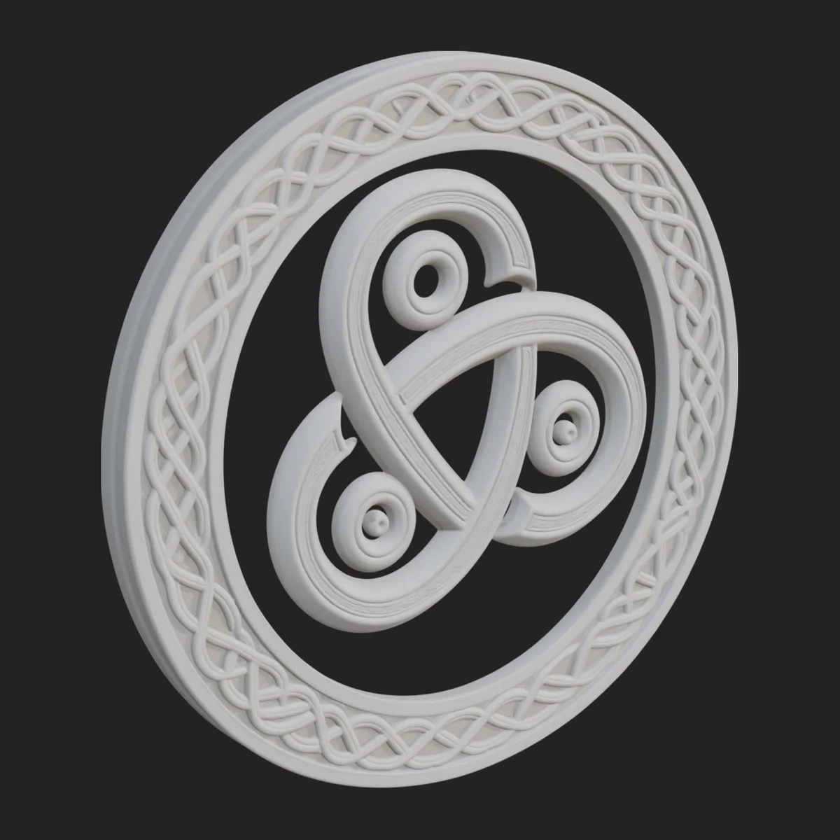 Celtic Triskelion Disc Plaque Design 3
