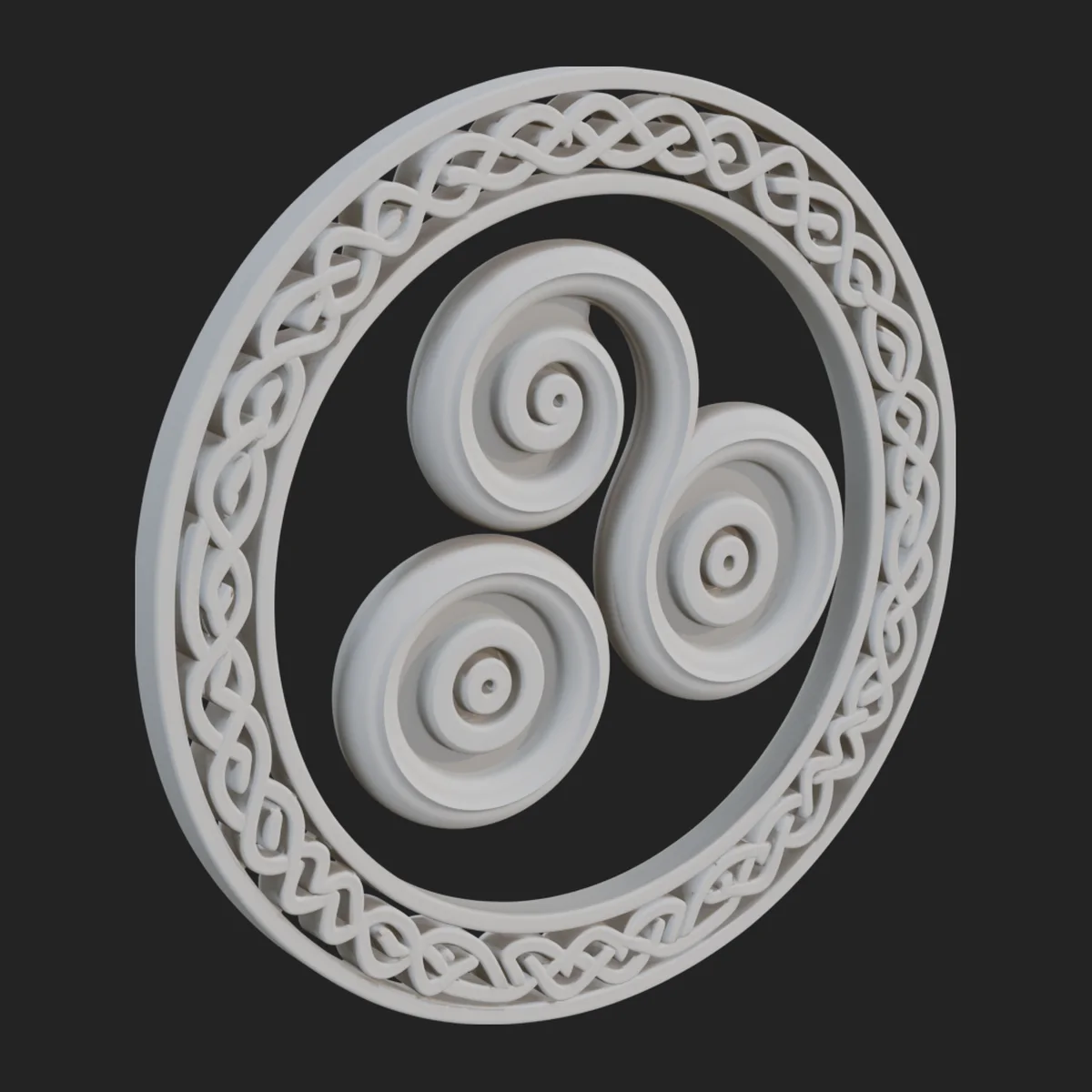 Celtic Triskelion Disc Plaque Design 4