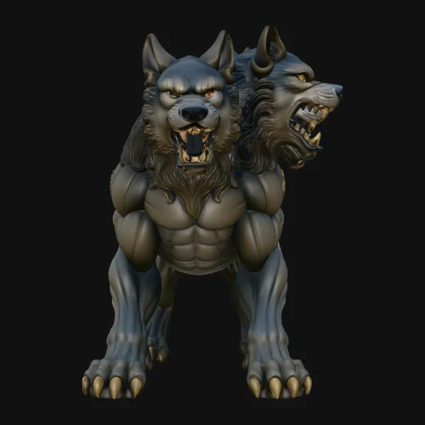 Cerberus Three-Headed Dog Statue Design 3