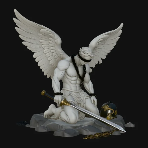 Chained Fallen Angel Statue Design 2