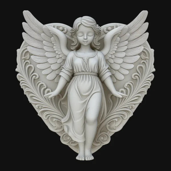 Cherub Angel Heart Pendant Design 2