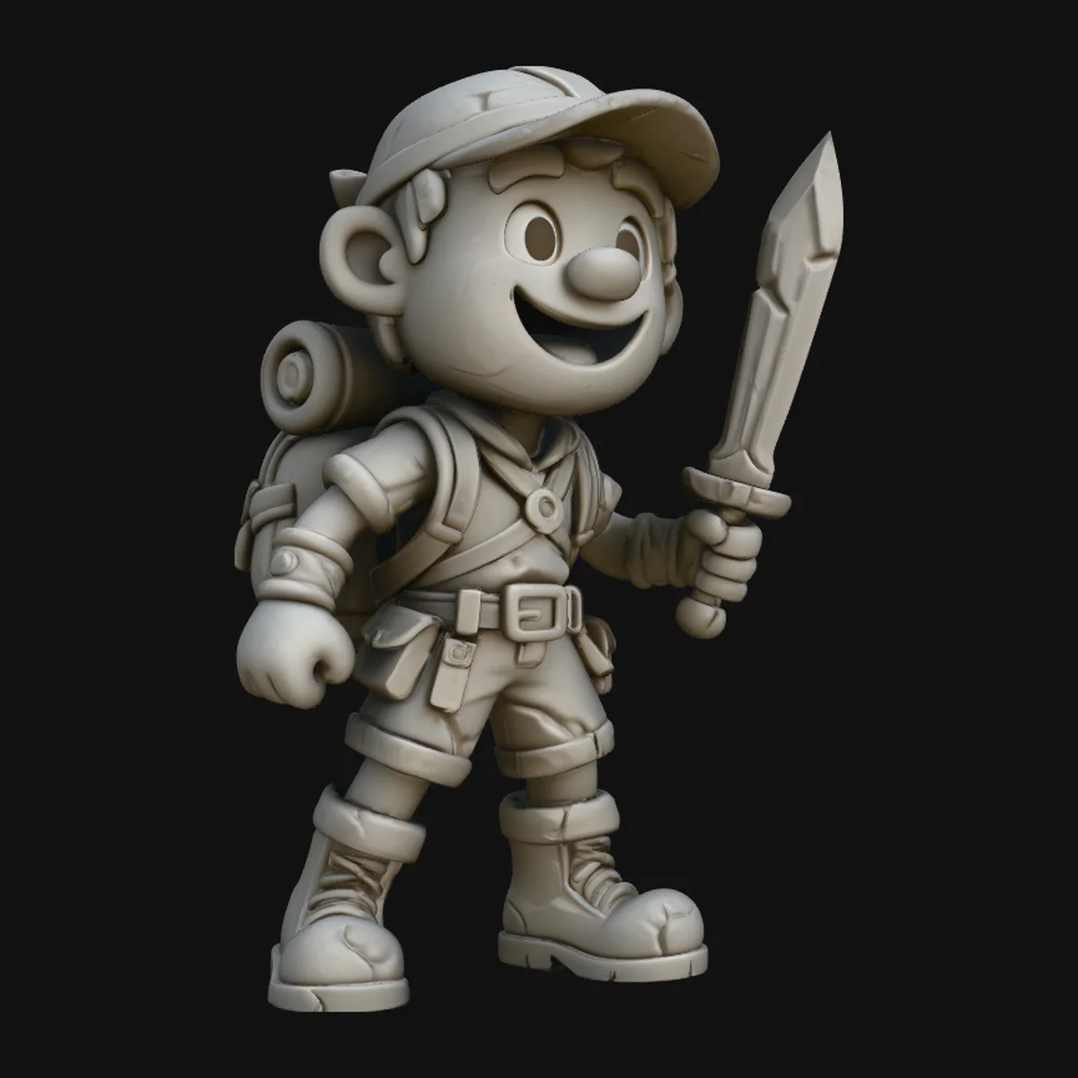 Chibi Adventurer Boy Statue Design 1