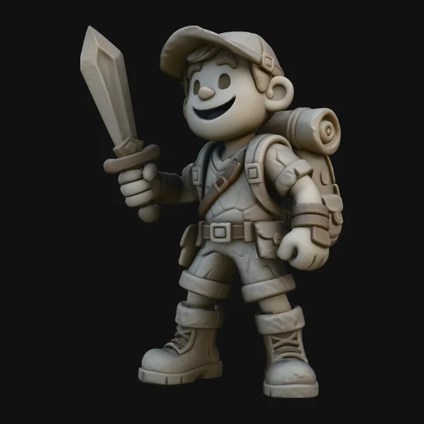 Chibi Adventurer Boy Statue Design 3