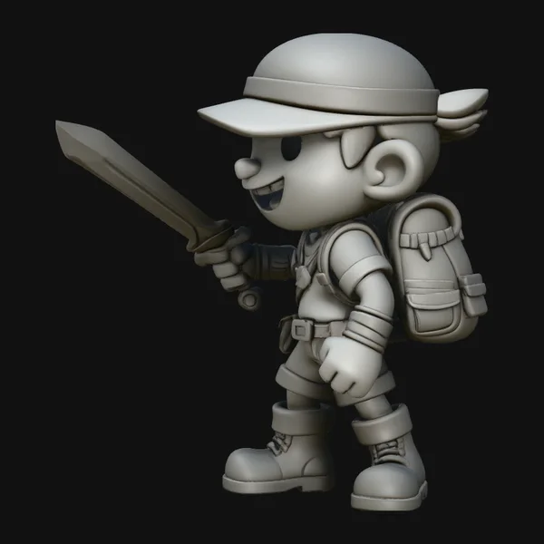Chibi Adventurer Boy Statue Design 4