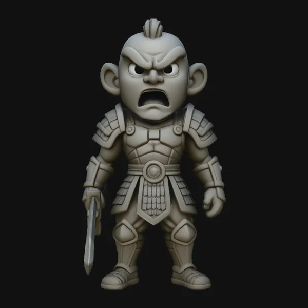 Chibi Armored Warrior Statue Design 2